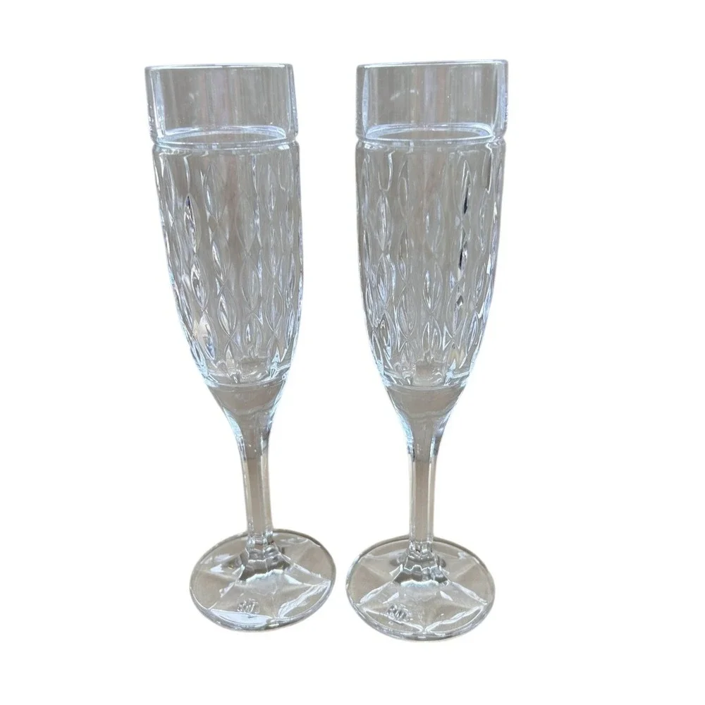 Ralph Lauren Crystal Aston Champagne flutes set of 2